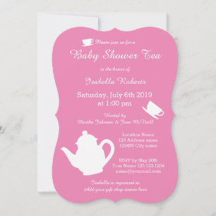 Invitaciones para fiestas con té en la ducha de be
