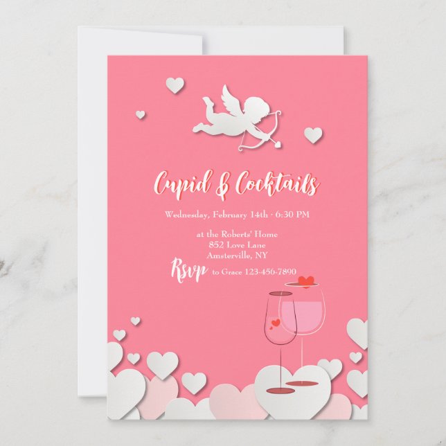 Invitaciones para fiestas cupídicas y cócteles (Anverso)