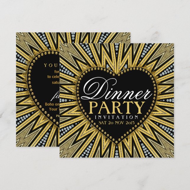 Invitaciones para fiestas de amor y energía (Anverso / Reverso)