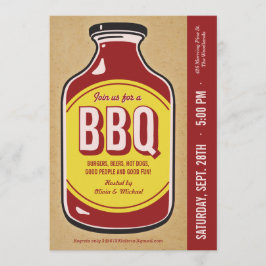 Invitaciones para fiestas de barbacoa retro