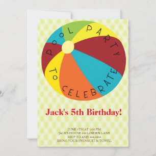 Invitaciones para fiestas de Beach Ball Pool