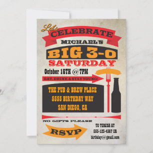 Invitaciones para fiestas de cumpleaños BIG 30 est