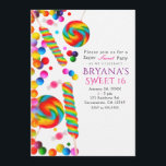 Invitaciones para fiestas de cumpleaños con golosi<br><div class="desc">Invitaciones a la fiesta de cumpleaños de Rainbow Candy Sweet. Personalizar para cualquier evento.</div>