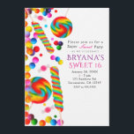 Invitaciones para fiestas de cumpleaños con golosi<br><div class="desc">Invitaciones a la fiesta de cumpleaños de Rainbow Candy Sweet. Personalizar para cualquier evento.</div>