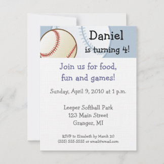 Invitaciones para fiestas de cumpleaños de béisbol