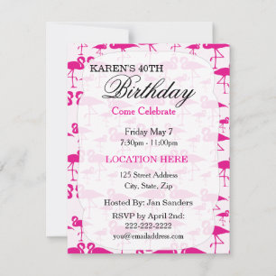 Invitaciones para fiestas de cumpleaños de flaming