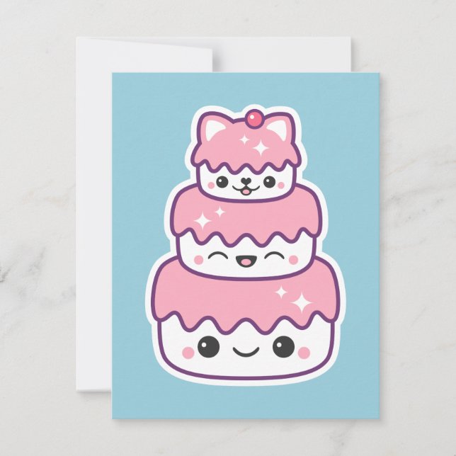 Invitaciones para fiestas de cumpleaños de pasteli (Anverso)