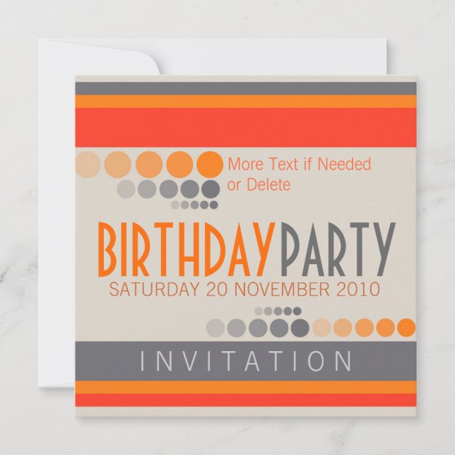 Invitaciones para fiestas de cumpleaños de puntos  (Anverso)