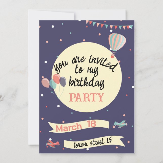 invitaciones para fiestas de cumpleaños lindas (Anverso)