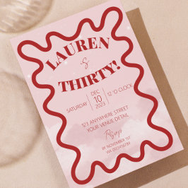 Invitaciones para fiestas de cumpleaños Retro Wavy