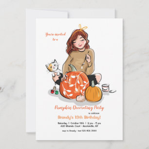 Invitaciones para fiestas de decoración de calabaz