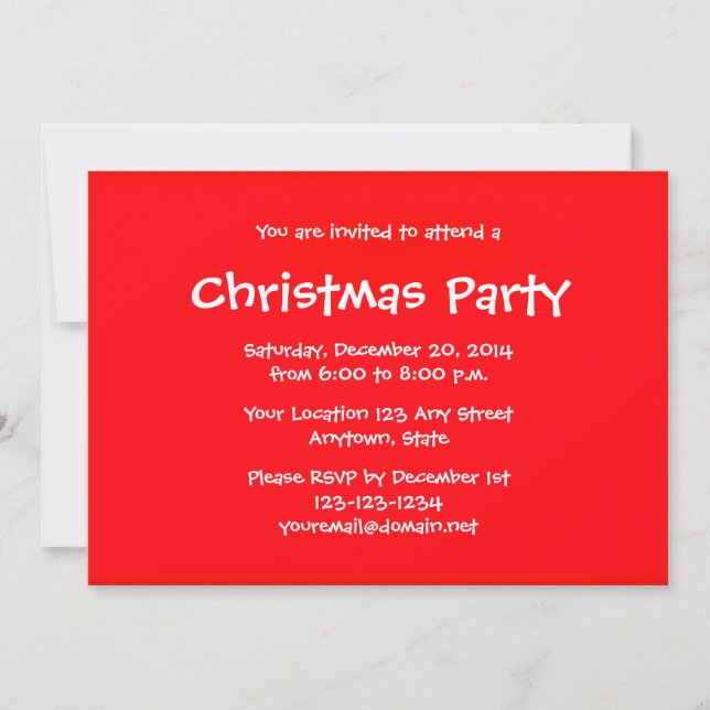 Invitaciones para fiestas de feriado de Navidades  (Anverso)
