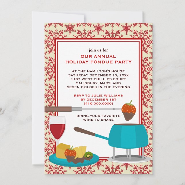 Invitaciones para fiestas de festivos (Anverso)