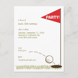 Invitaciones para fiestas de golf