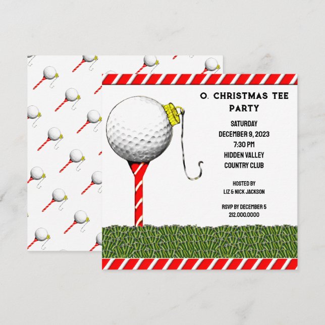 Invitaciones para fiestas de golf (Anverso / Reverso)