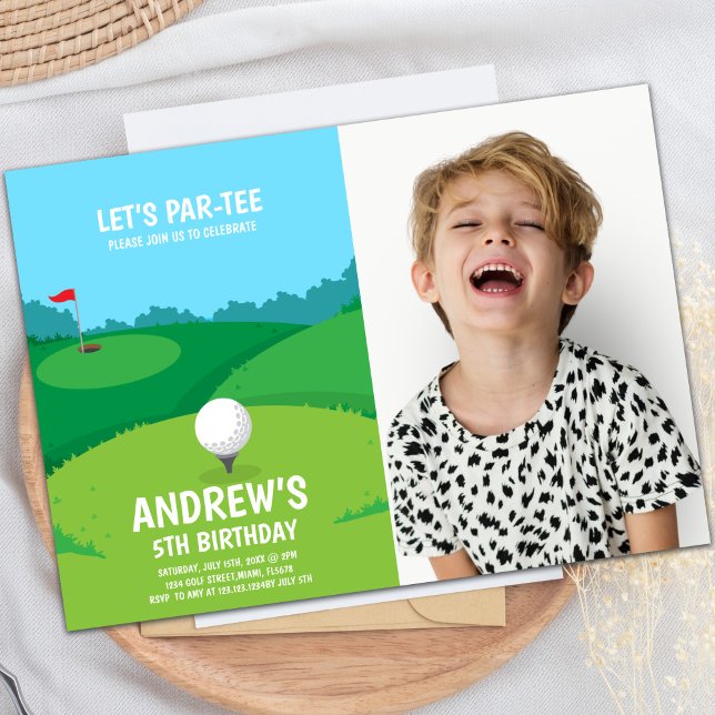 Invitaciones para fiestas de golf con foto (Golf Party Invitations with photo)