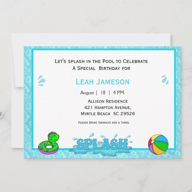 Invitaciones para fiestas de grupos de niños (Anverso)