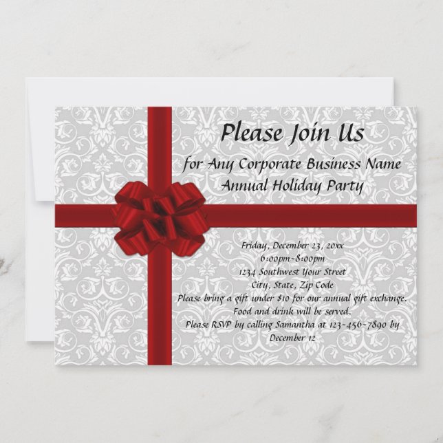 Invitaciones para fiestas de la oficina de feriado (Anverso)