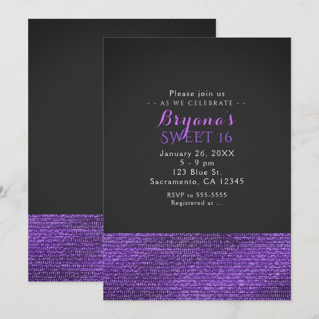 Invitaciones para fiestas de las Secuencias de Gla (Anverso / Reverso)