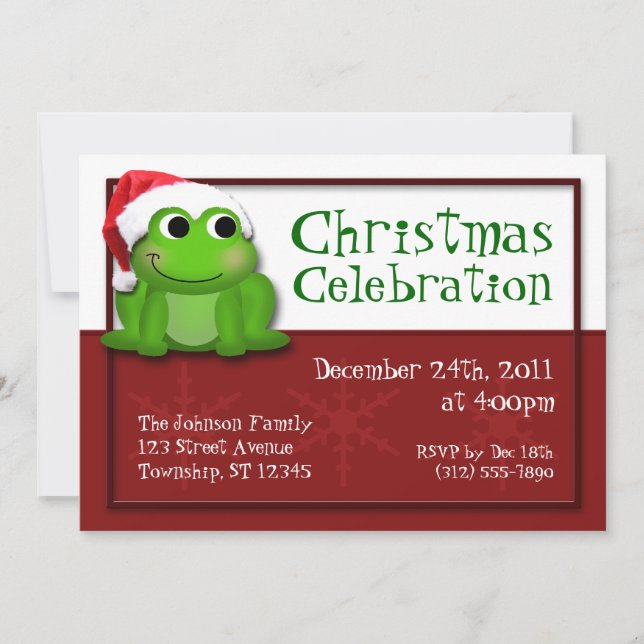 Invitaciones para fiestas de Navidades de espuma d (Anverso)