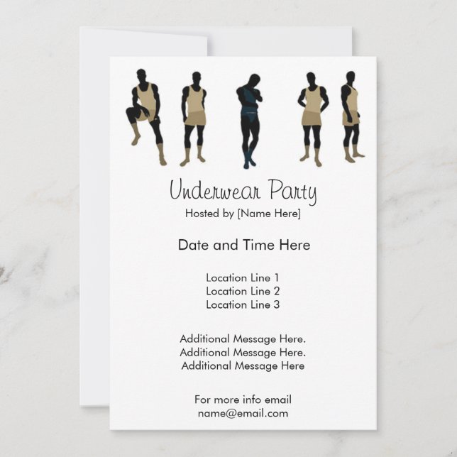 Invitaciones para fiestas de ropa interior (Anverso)