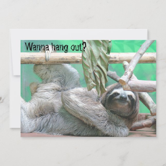 Invitaciones para fiestas de Sloth (Anverso)
