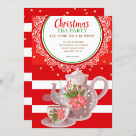 Invitaciones para fiestas de té navideñas de los n