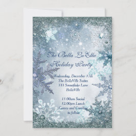 Invitaciones para fiestas de vacaciones con copos