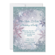 Invitaciones para fiestas de vacaciones con copos 