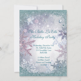 Invitaciones para fiestas de vacaciones con copos