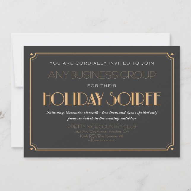 Invitaciones para fiestas de vacaciones de estilo  (Anverso)