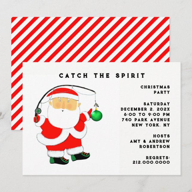 Invitaciones para fiestas de vacaciones de navidad (Anverso / Reverso)