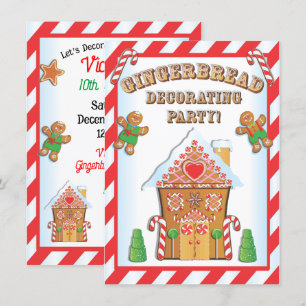 Invitaciones para fiestas en casa de pan de jengib