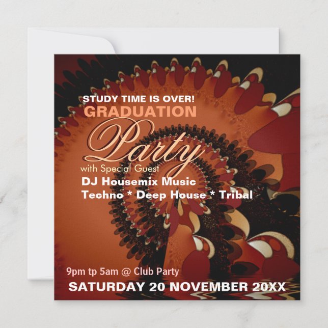 Invitaciones para fiestas especiales de graduación (Anverso)