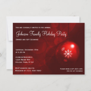 Invitaciones para fiestas navideñas con adornos ro