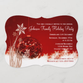 Invitaciones para fiestas navideñas con adornos ro