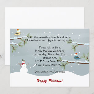 Invitaciones para fiestas navideñas con nevadas de