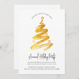 Invitaciones para fiestas navideñas de oro