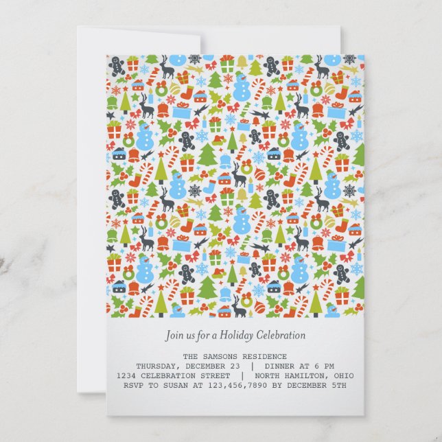 Invitaciones para fiestas navideñas/fiestas navide (Anverso)