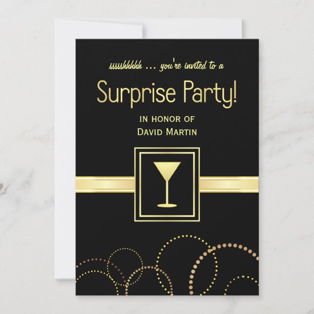 Invitaciones para fiestas sorpresa - Ssshhh estás  (Anverso)