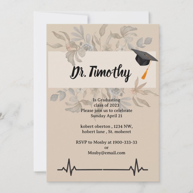 Invitaciones para graduación de estudiantes de med (Anverso)