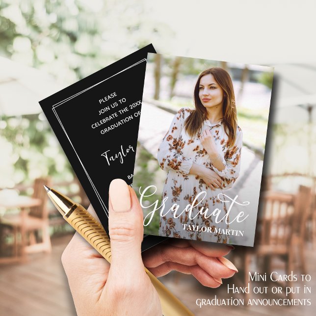 Invitaciones para graduación de fotos pequeñas (SMALL business card size to hand out or put in your graduation announcements (no envelopes))