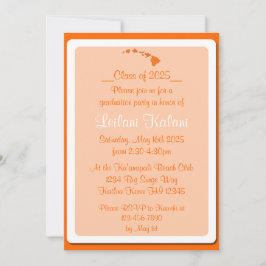 Invitaciones para graduación de naranja personaliz