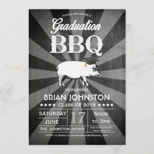 Invitaciones para graduación en barbacoa (Chalkboa
