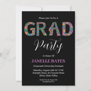 invitaciones para graduación floral de secundaria