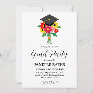 invitaciones para graduación floral de secundaria 