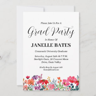 invitaciones para graduación floral de secundaria 