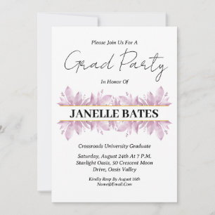 invitaciones para graduación floral de secundaria 