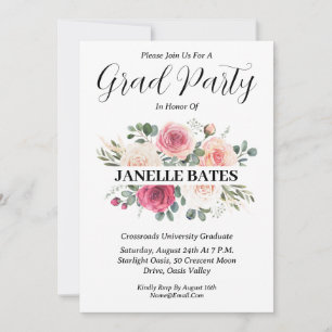 invitaciones para graduación floral de secundaria 