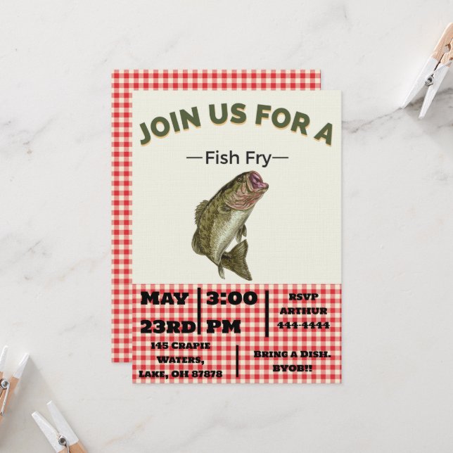 Invitaciones para Gran Freidora de Pescado (Anverso/Reverso In Situ)